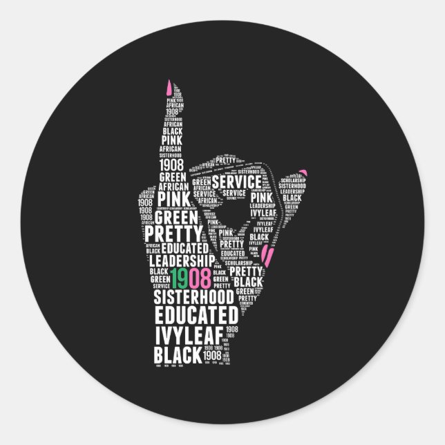 J15 Founder'S Day Aka Hand Sign Words Classic Round Sticker (Front)