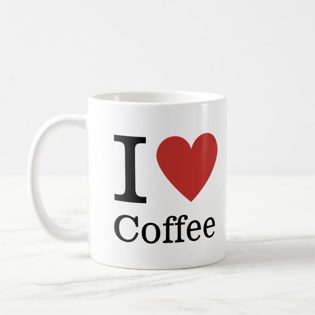 J❤️Aime La Mug De Café (Blanc) (Gauche)