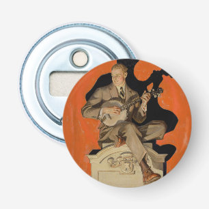 J.C. Leyendecker Banjo Player 1920 Art Deco Art Bottle Opener
