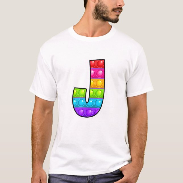 J Cutest Capital Letter J Alphabet Funny Poppin Ki T-Shirt (Front)