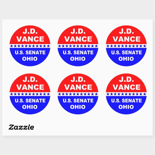 J.D. Vance U.S. Senate Ohio 2022 Classic Round Sticker (Sheet)