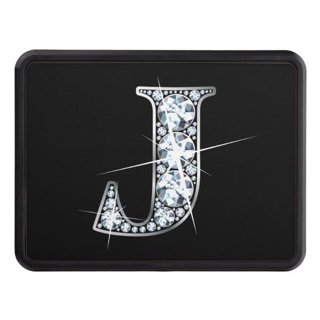 J Faux-"Diamond Bling" Trailer Hitch Cover (Front)
