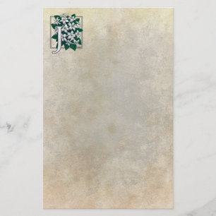 J for Jasmine Flower Monogram Stationery