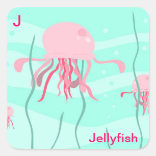 J for jellyfish sticker