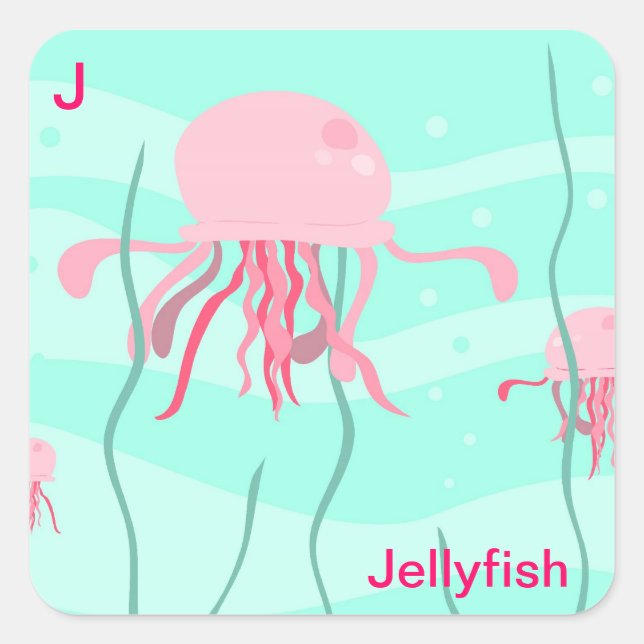 J for jellyfish sticker (Front)