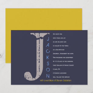 J Initial Collection Bat Bar Mitzvah Invitation
