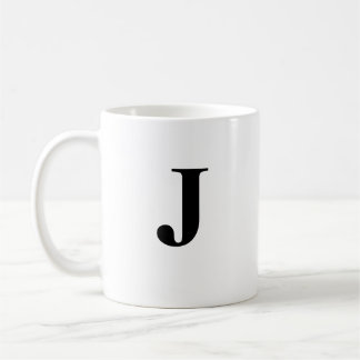 J initial et nom personnalisé Café Mug