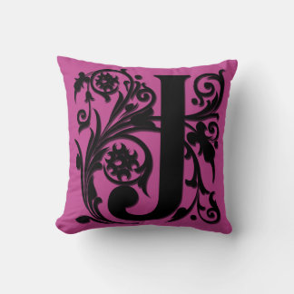 J Initial letter Monogram - Cushion