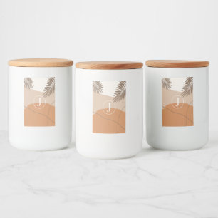 J - Initial Monogram Letter J Abstract Design Food Label