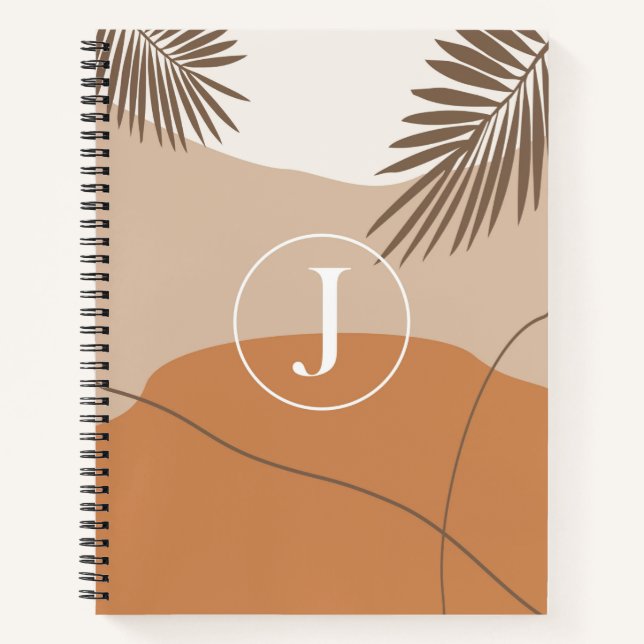 J - Initial Monogram Letter J Abstract Design Notebook (Front)