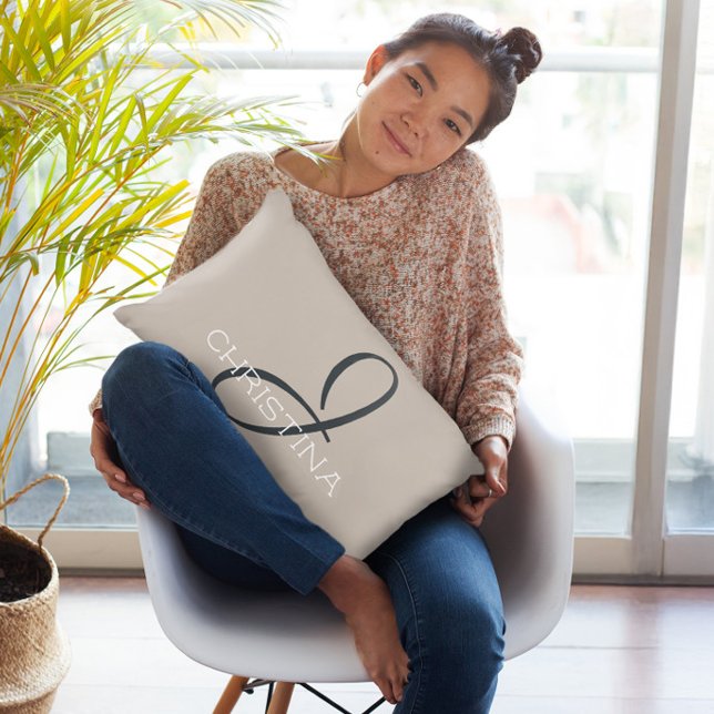J Initial Personalized Name Neutral Taupe Tan Accent Pillow (J Initial Personalized Name Neutral Taupe Tan Accent Pillow)