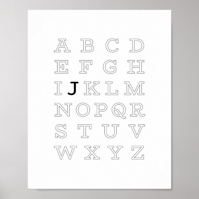 J is for (1 of 3) personalized poster (Front)
