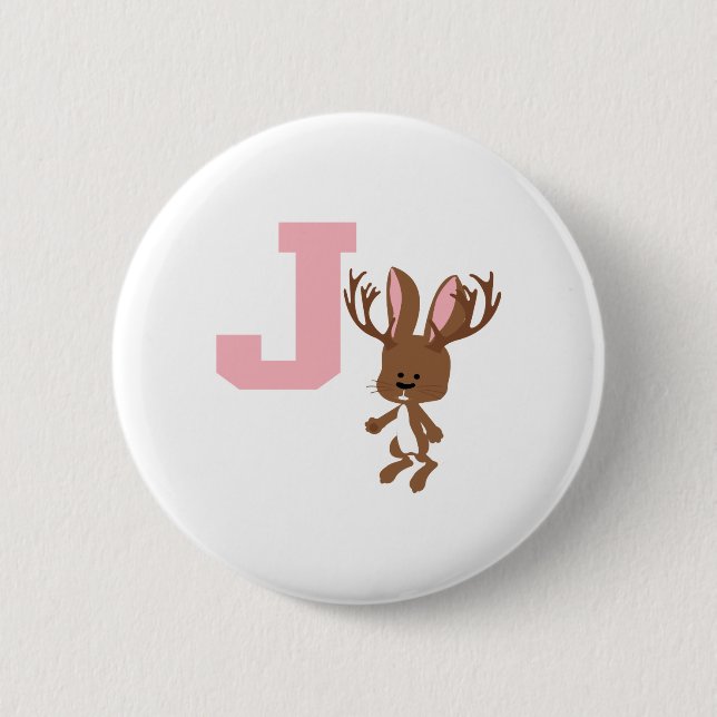J is for Jackalope 2 Inch Round Button (Front)