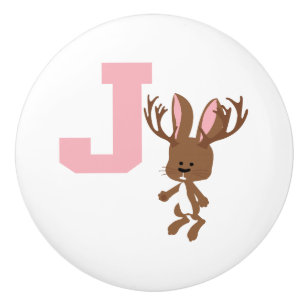 J is for Jackalope Ceramic Knob