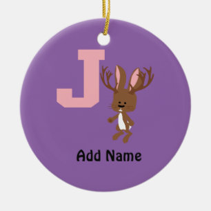 J is for Jackalope Ceramic Ornament