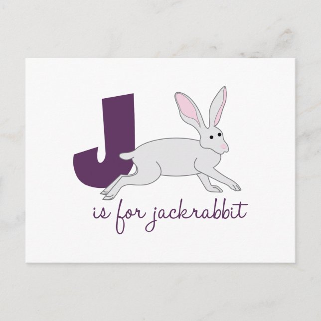 J Is For Jackrabbit Postcard (Front)