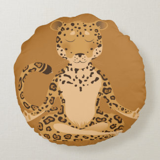 J is for Jaguar Round Pillow