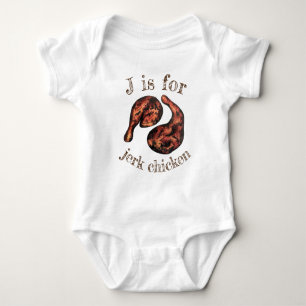 J is for JERK CHICKEN Jamaican Food Alphabet ABCs Baby Bodysuit