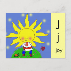 J is for Joy Ukrainian Folk Art Alphabet Postcard
