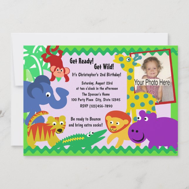 J is for Jungle Invitation (Front)