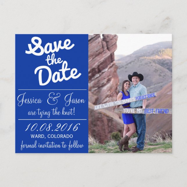 J+J Save the Dates Announcement Postcard (Front)