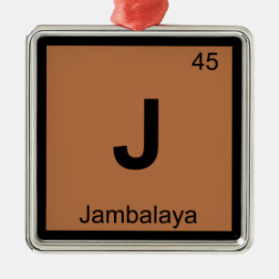 J - Jambalaya Chemistry Periodic Table Symbol Metal Ornament