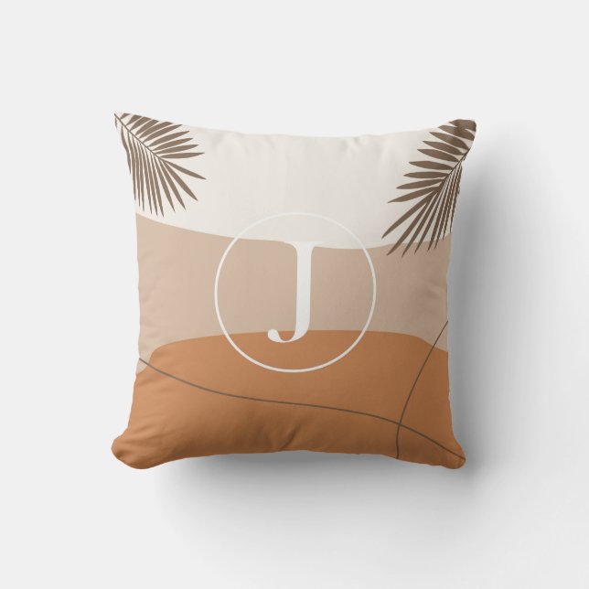 J - Jnitial Monogram Letter J Abstract Design Thro Throw Pillow (Front)