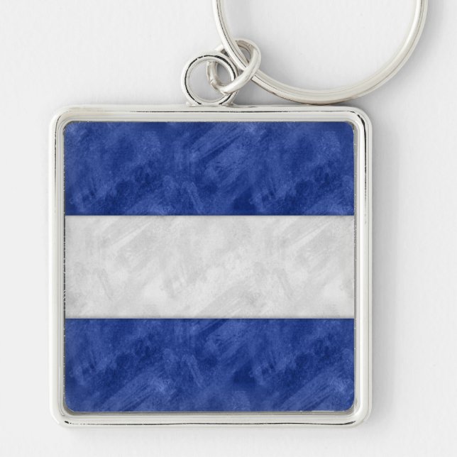J Juliet Watercolor Nautical Signal Maritime Flag Keychain (Front)