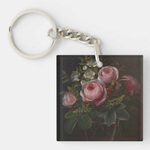 J.L. Jensen - Roses and Tree Anemones in a ... Keychain