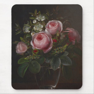 J.L. Jensen - Roses and Tree Anemones in a ... Mouse Pad