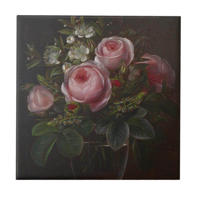 J.L. Jensen - Roses and Tree Anemones in a ... Tile (Front)