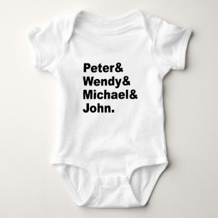 J.M. Barrie's Peter Pan Peter Wendy Michael John Baby Bodysuit