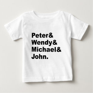 J.M. Barrie's Peter Pan Peter Wendy Michael John Baby T-Shirt