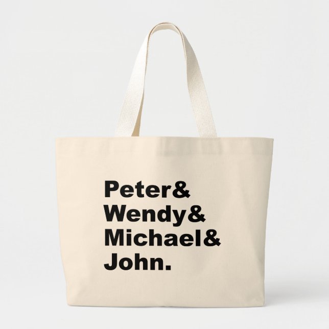 J.M. Barrie's Peter Pan | Peter Wendy Michael John Large Tote Bag (Front)