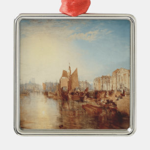 J.M.W. Turner: Harbor of Dieppe Romantic Fine Art Metal Ornament