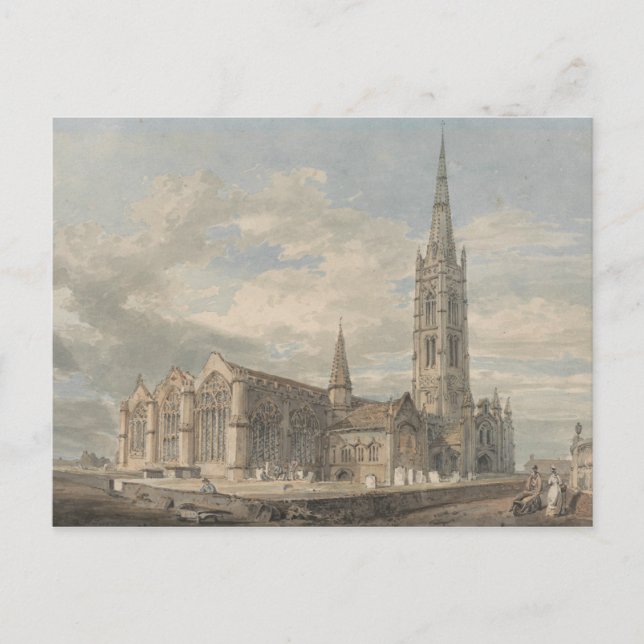 J. M. W. Turner -  North East View of Grantham Postcard (Front)