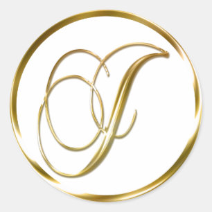 J Monogram Faux Gold Envelope Or Favour Seal