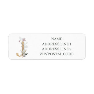J Monogram Floral Étiquette personnalisé