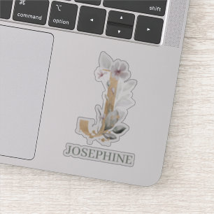 J Monogram Floral Personalized