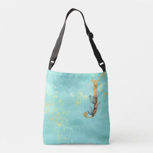 *~*  J Monogram Golden Glitter Turquoise Blue Crossbody Bag