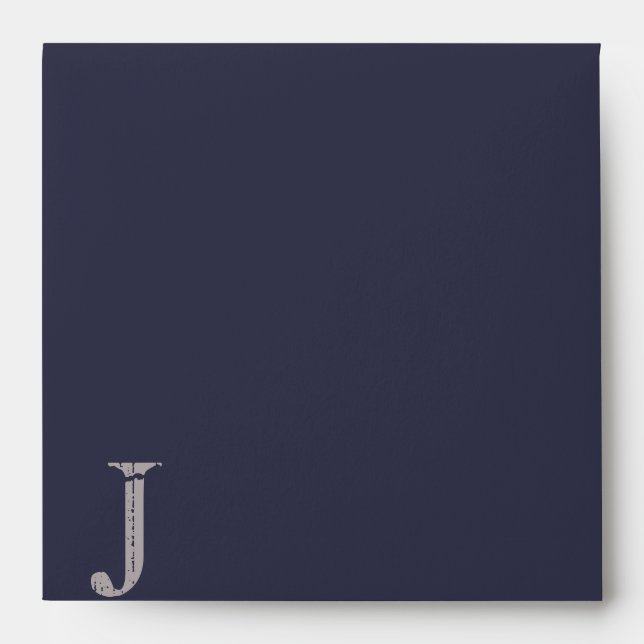 J Monogram Initial Bar Bat Mitzvah Envelope (Front)