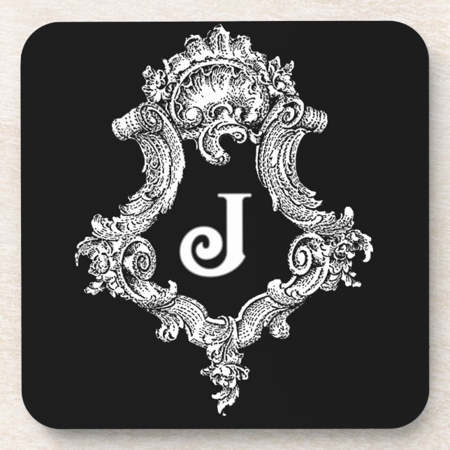 J Monogram Initial Coaster (Front)