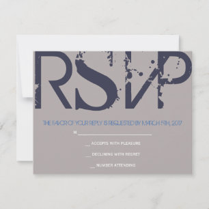 J Monogram Initials Bar Bat Mitzvah Reply Card