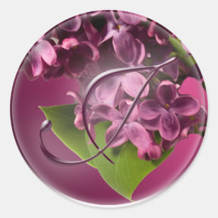 J Monogram Lilac Envelope Seal Sticker