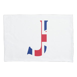 J Monogram overlaid on Union Jack Flag pccnt Pillowcase