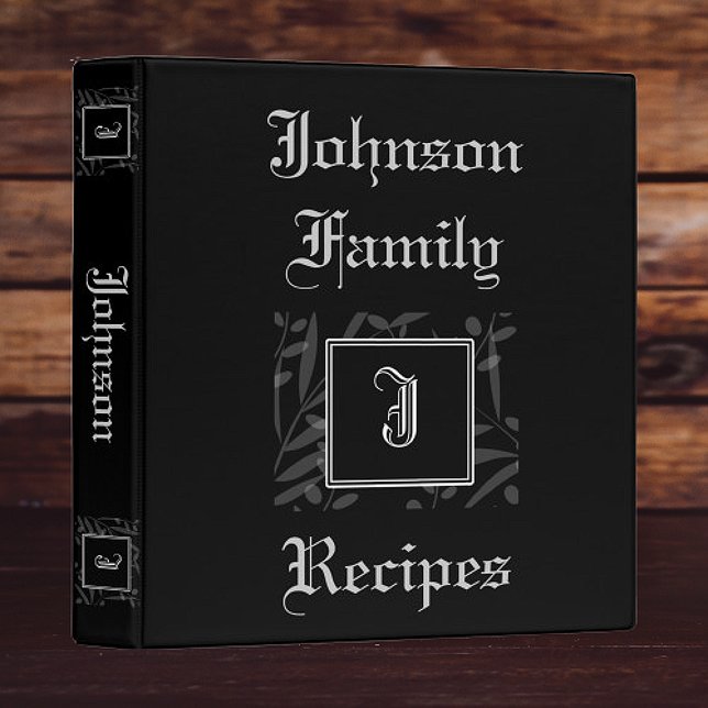 J Monogram Recipe Book Binder (J  Monogram Recipe Book Binder)