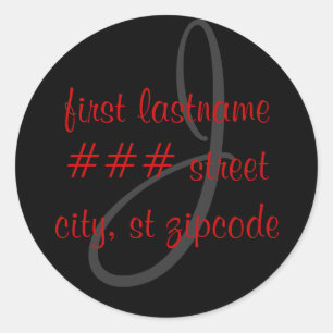 J monogram return address label - personalize info