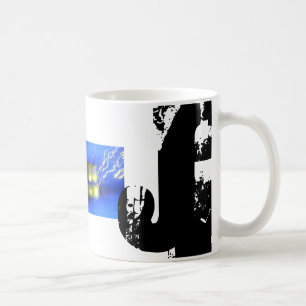 J Monogram Typography Cool Grunge Mug