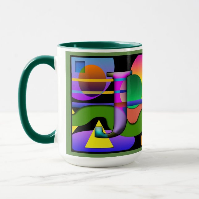 J O Monogramed, tasse de café parafée (Gauche)