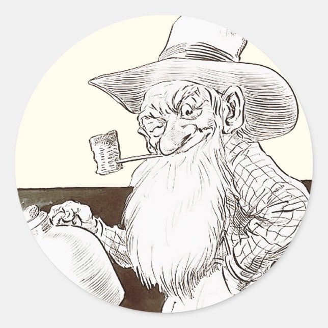 J P Bernard Moonshiner (Sepia) Classic Round Sticker (Front)